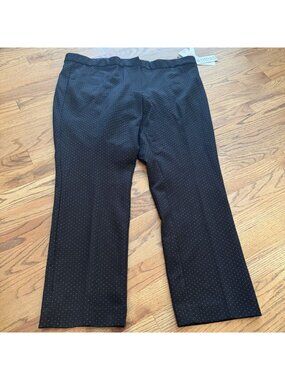 AMANDA & CHELSEA WOMENS BLACK WHITE DOT PANTS NEW 18W ANKLE COMFORT WAIST